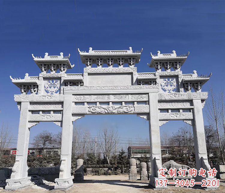 沈阳特色大理石牌坊石雕