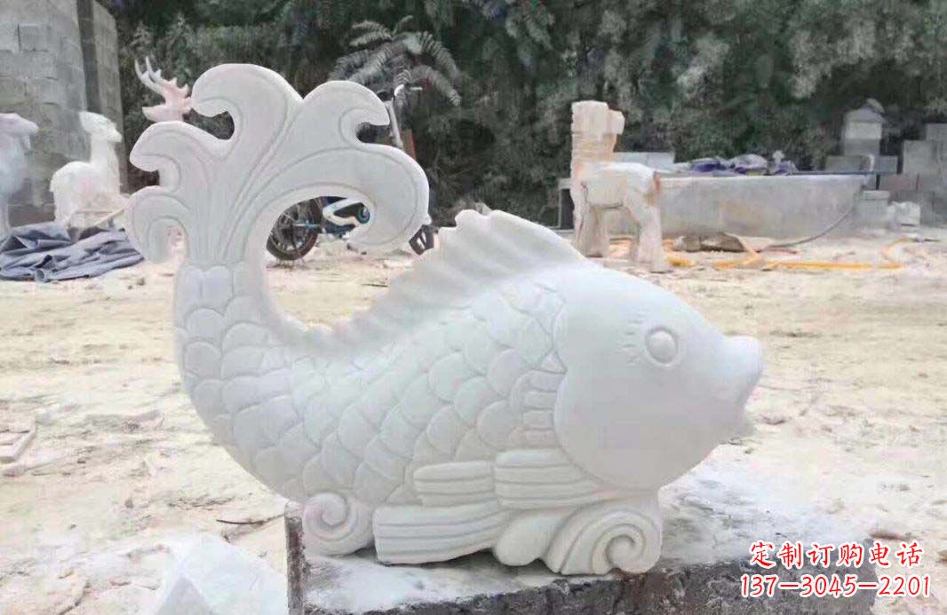 沈阳大理石鱼喷泉雕塑装置