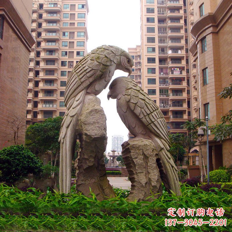 沈阳精美石雕鹦鹉雕塑