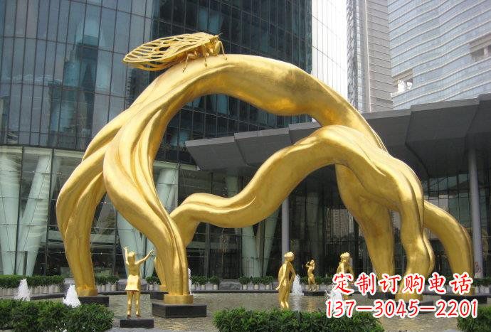 沈阳大型树枝铜雕艺术景观