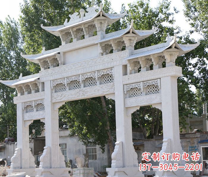 沈阳道路牌坊石雕定制