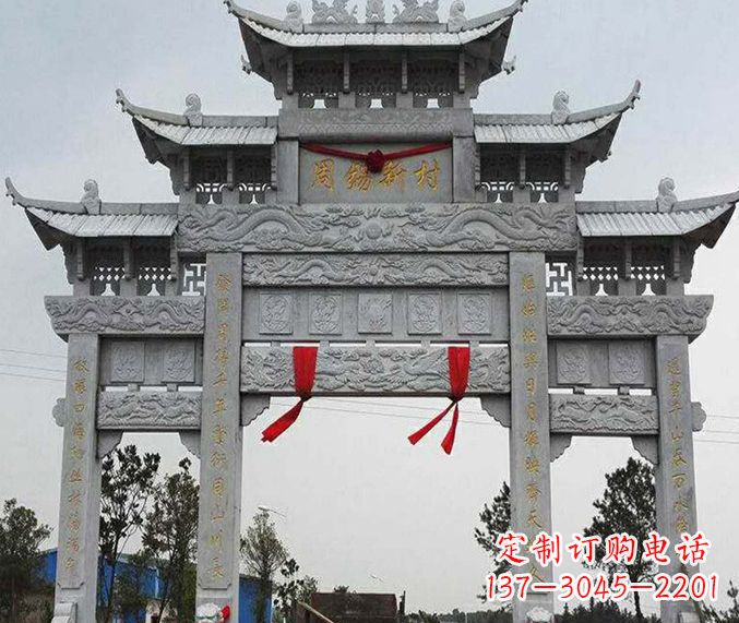 沈阳精美石雕牌坊雕塑