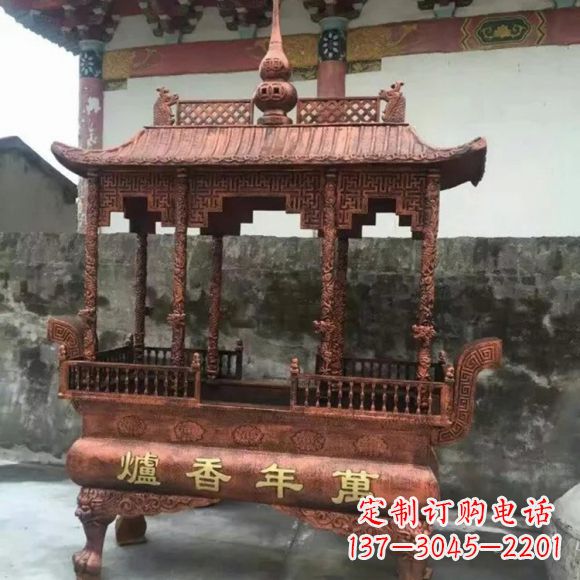 沈阳雕刻蝙蝠铜香炉