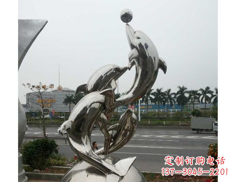 沈阳海豚精美不锈钢雕塑