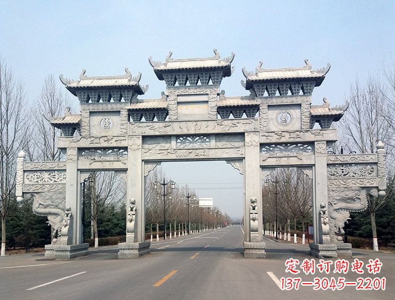 沈阳中领雕塑装饰性牌坊雕塑