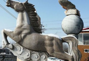 沈阳大理石马踏祥云石雕