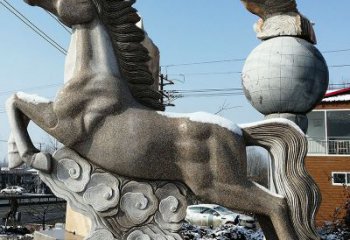 沈阳大理石马踏祥云雕塑