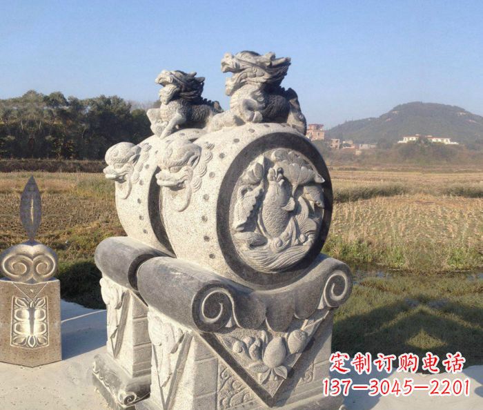沈阳仿古抱鼓石镇宅石门墩 (4)