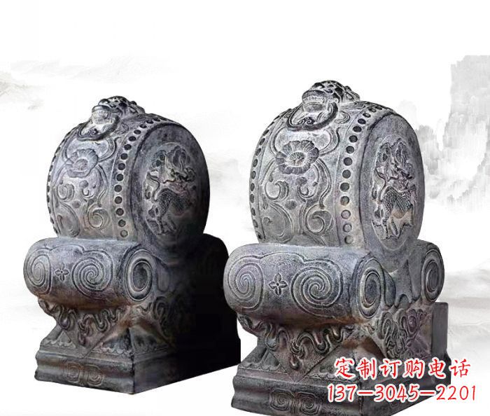 沈阳仿古抱鼓石镇宅石门墩 (3)