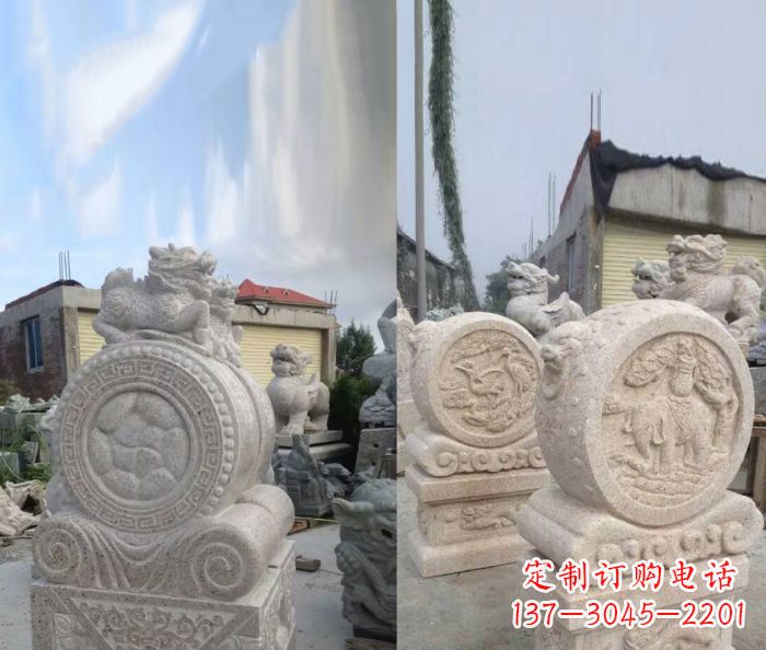 沈阳仿古抱鼓石镇宅石门墩 (2)