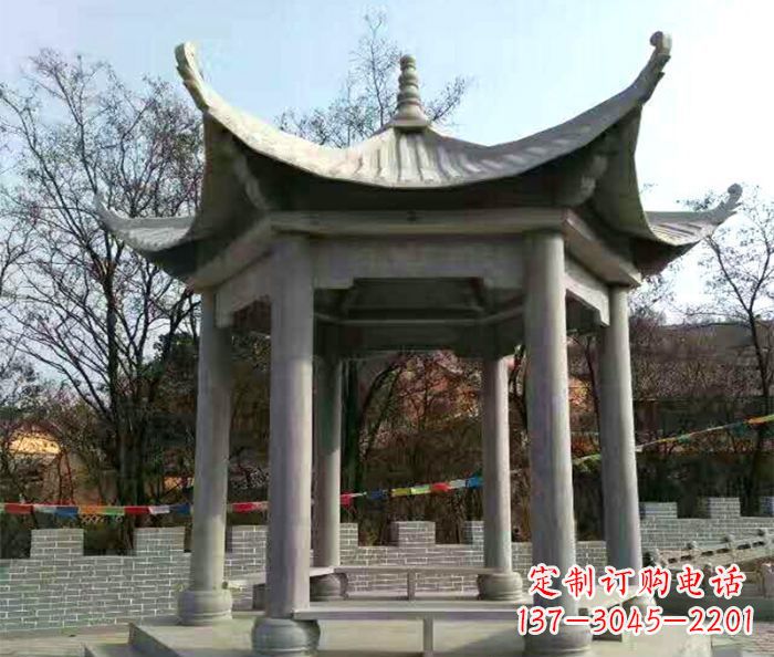 沈阳仿古六角凉亭石雕 (4)
