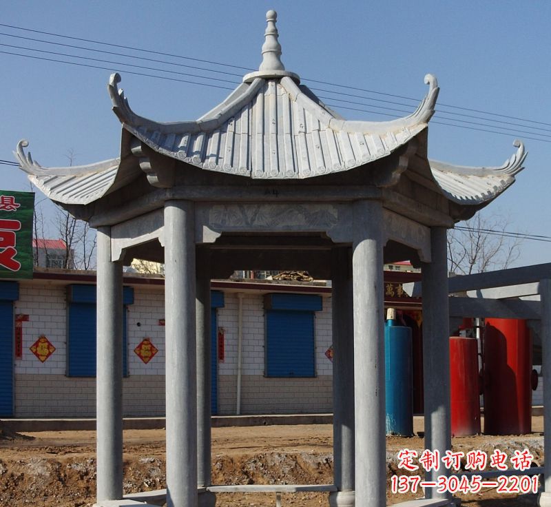 沈阳仿古六角凉亭石雕 (6)