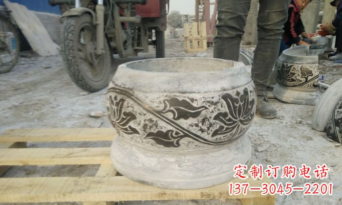 沈阳仿古圆形水缸石雕塑