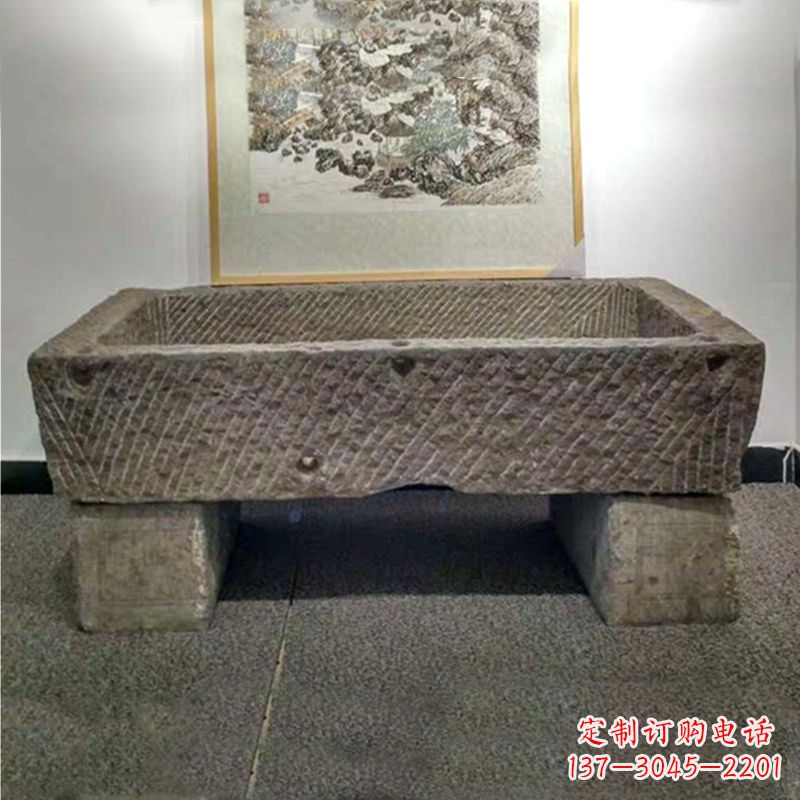 沈阳仿古做旧石槽雕塑