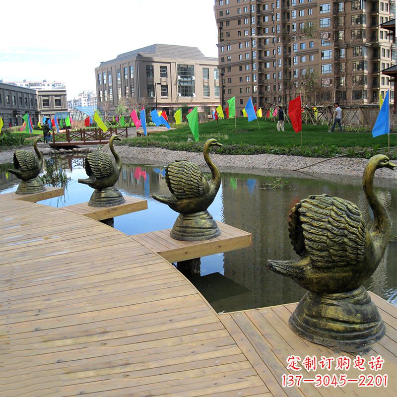 沈阳仿古铜质天鹅雕塑