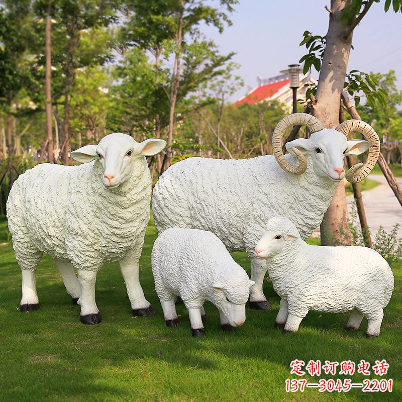 沈阳乡村绵羊雕塑 – 农家院庭院仿真动物摆件