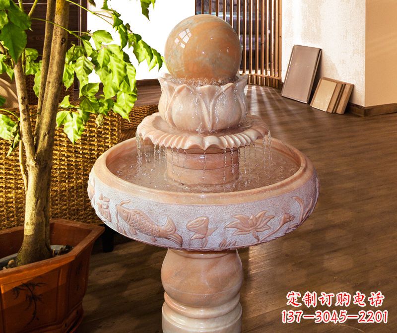 沈阳浑然天成的风水球石雕