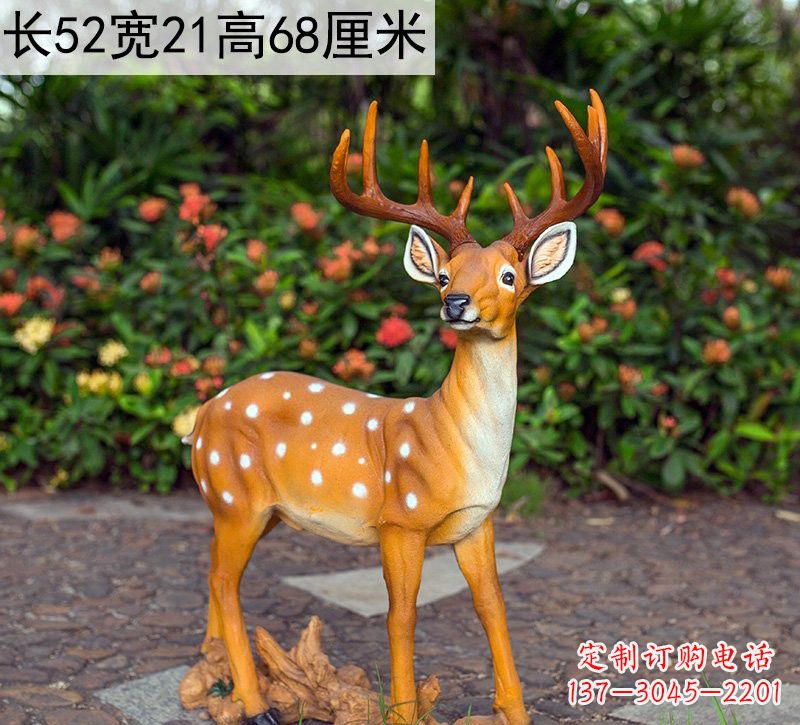 沈阳精美制作玻璃钢仿真梅花鹿雕塑