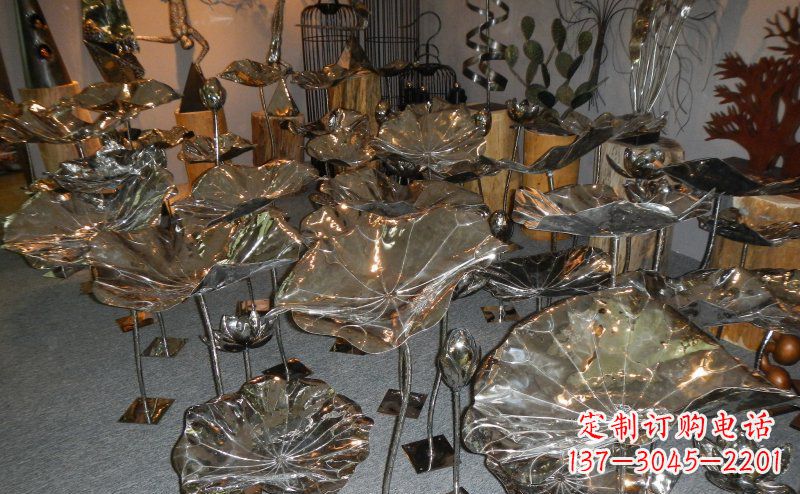 沈阳抛光不锈钢荷叶雕塑
