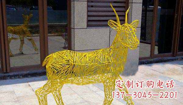沈阳梦幻般的不锈钢小鹿大理石塑像