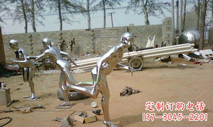 沈阳精致美丽的不锈钢跑步女孩雕塑