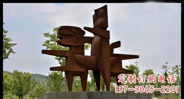 沈阳不锈钢人骑老虎雕塑