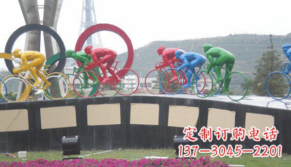 沈阳品味传统,扬帆未来——不锈钢骑自行车雕塑