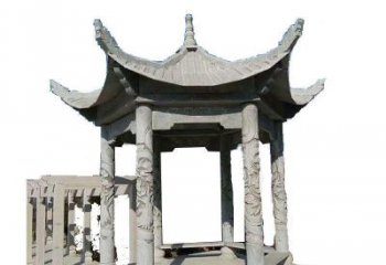 沈阳仿古六角凉亭石雕 (10)