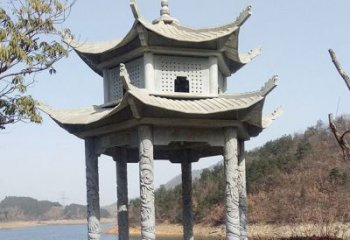 沈阳仿古六角双层凉亭石雕