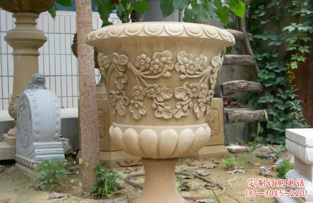 沈阳精美大理石花盆雕塑
