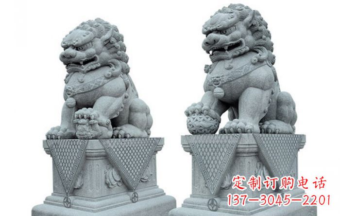 沈阳公园动物青石狮子石雕