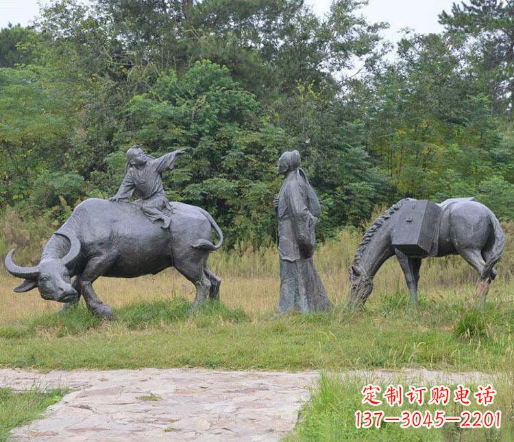 沈阳杜牧小品铜雕精致雕刻，传递出朴实之美