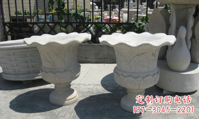 沈阳公园景观大理石花盆石雕 (11)