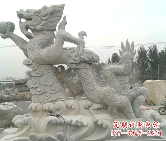 沈阳精美青龙出水石雕