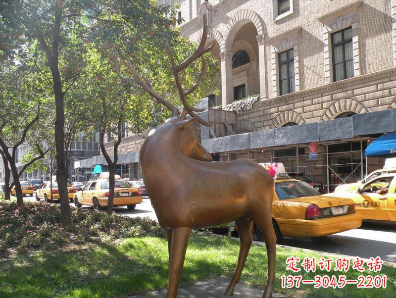 沈阳公园梅花鹿景观铜雕
