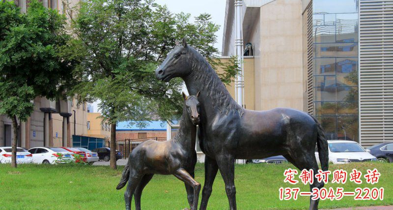 沈阳优质实木母子马铜雕