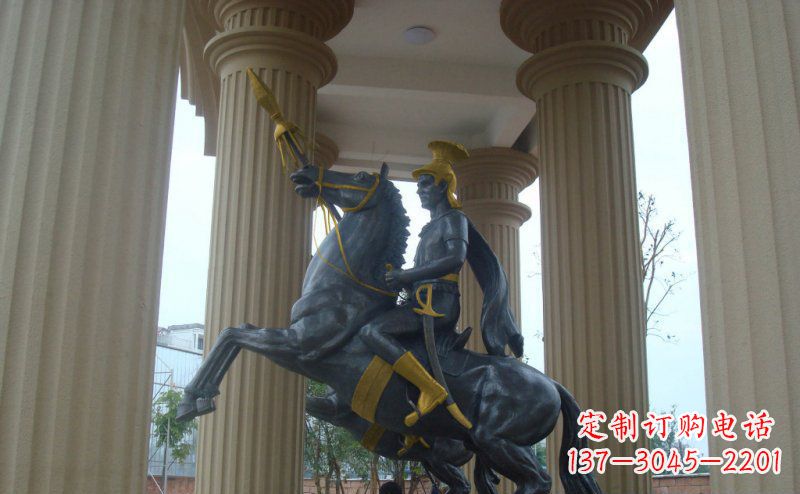 沈阳公园骑马的罗马士兵人物铜雕