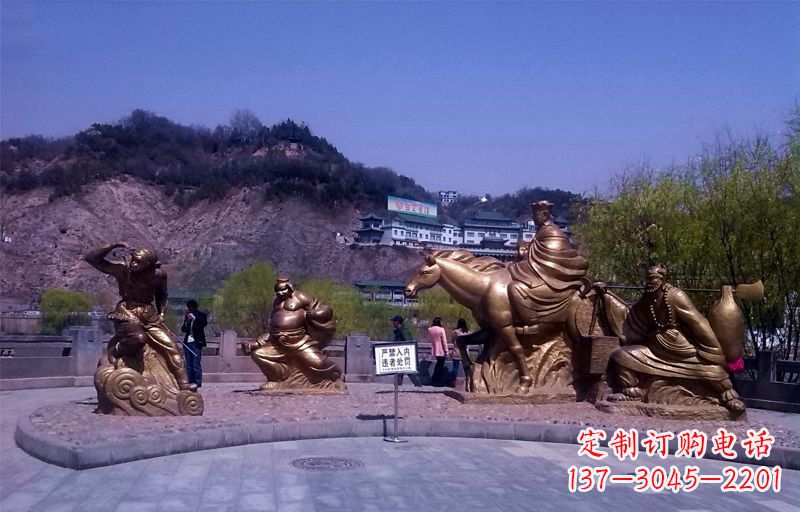 沈阳公园唐僧师徒小品铜雕