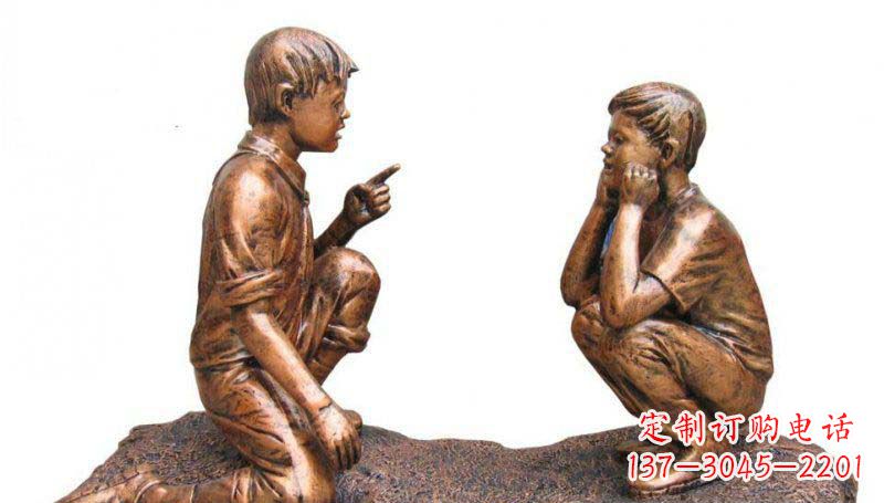 沈阳专业定制小品铜雕-尊贵的雕塑男孩