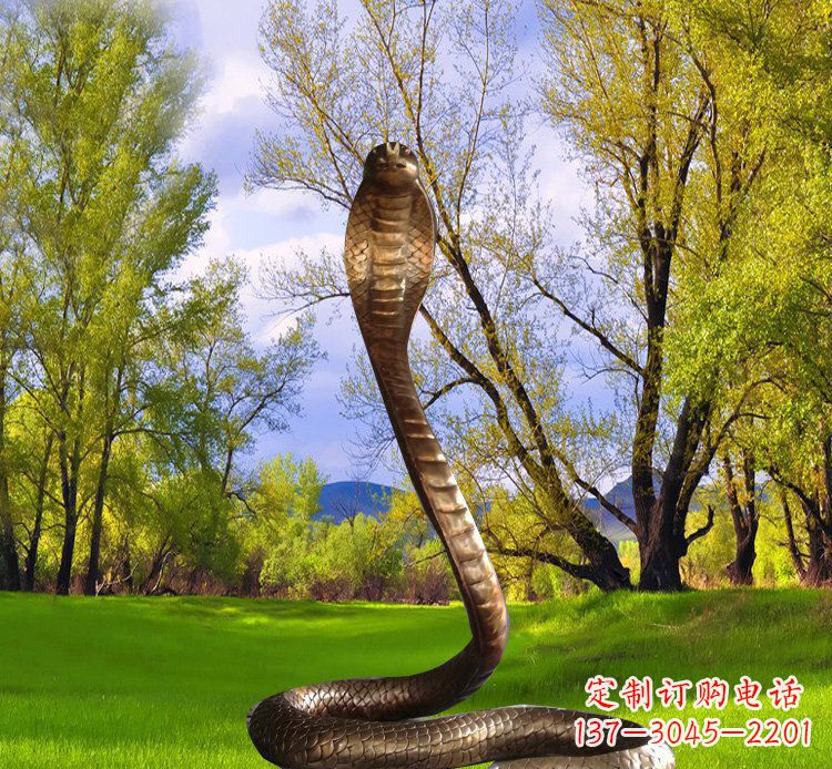 沈阳铜质眼镜蛇动物雕塑