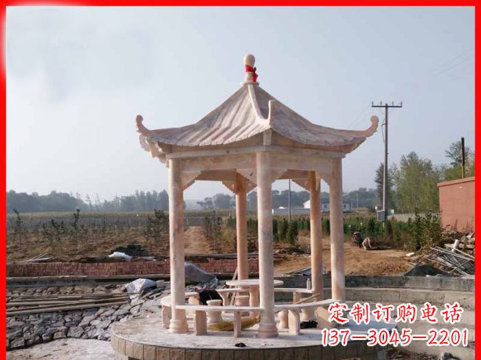 沈阳享受晚霞红,迎接舒适凉亭雕塑
