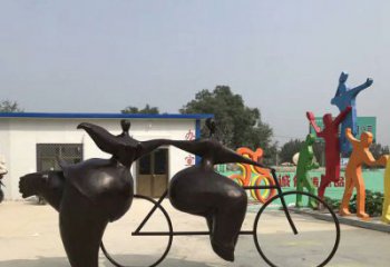 沈阳青春无悔，精致自行车雕塑