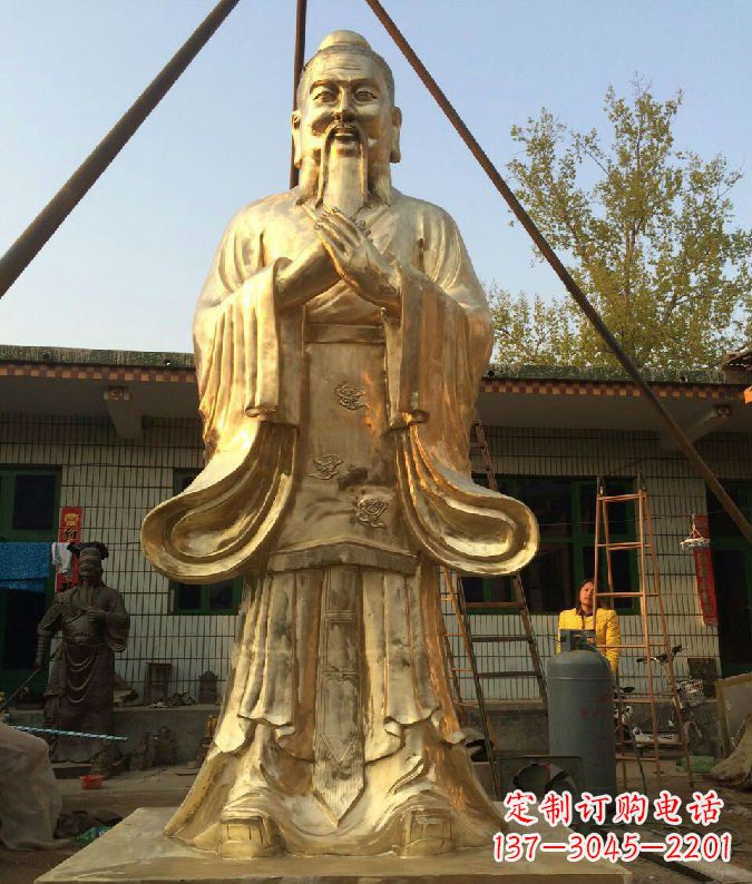 沈阳古代思想家人物孔子铜雕