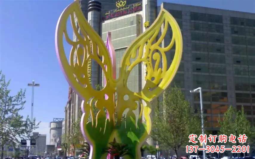 沈阳广场不锈钢雕刻蝴蝶雕塑