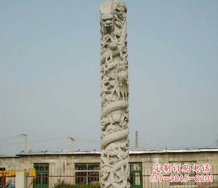 沈阳中领雕塑——独具特色的大理石盘龙柱雕塑