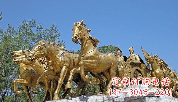 沈阳广场古代马车景观铜雕