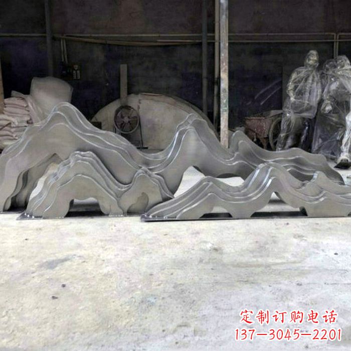沈阳精美大型不锈钢假山雕塑