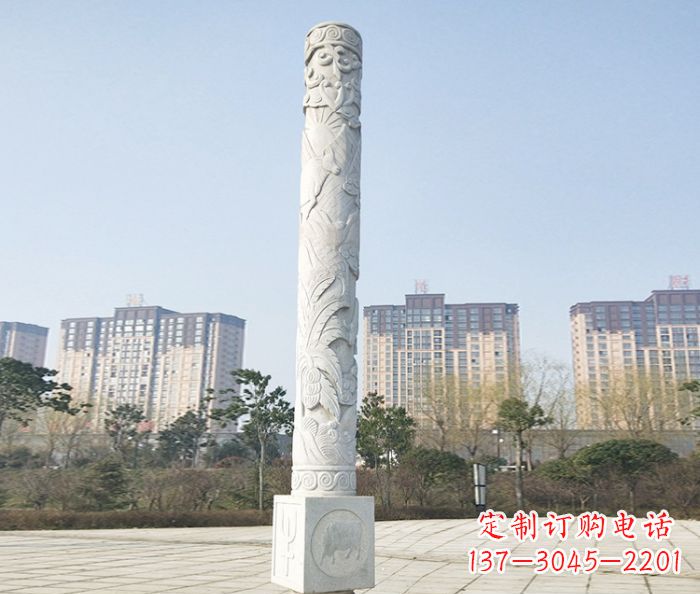 沈阳真实而细腻的大理石龙柱石雕