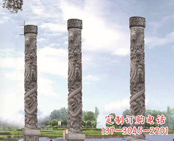 沈阳精美雕塑盘龙柱,美化您的室外空间