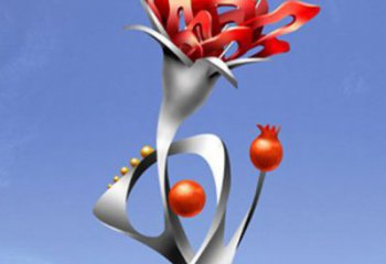 沈阳精美不锈钢石榴花雕塑，震撼了审美的眼睛